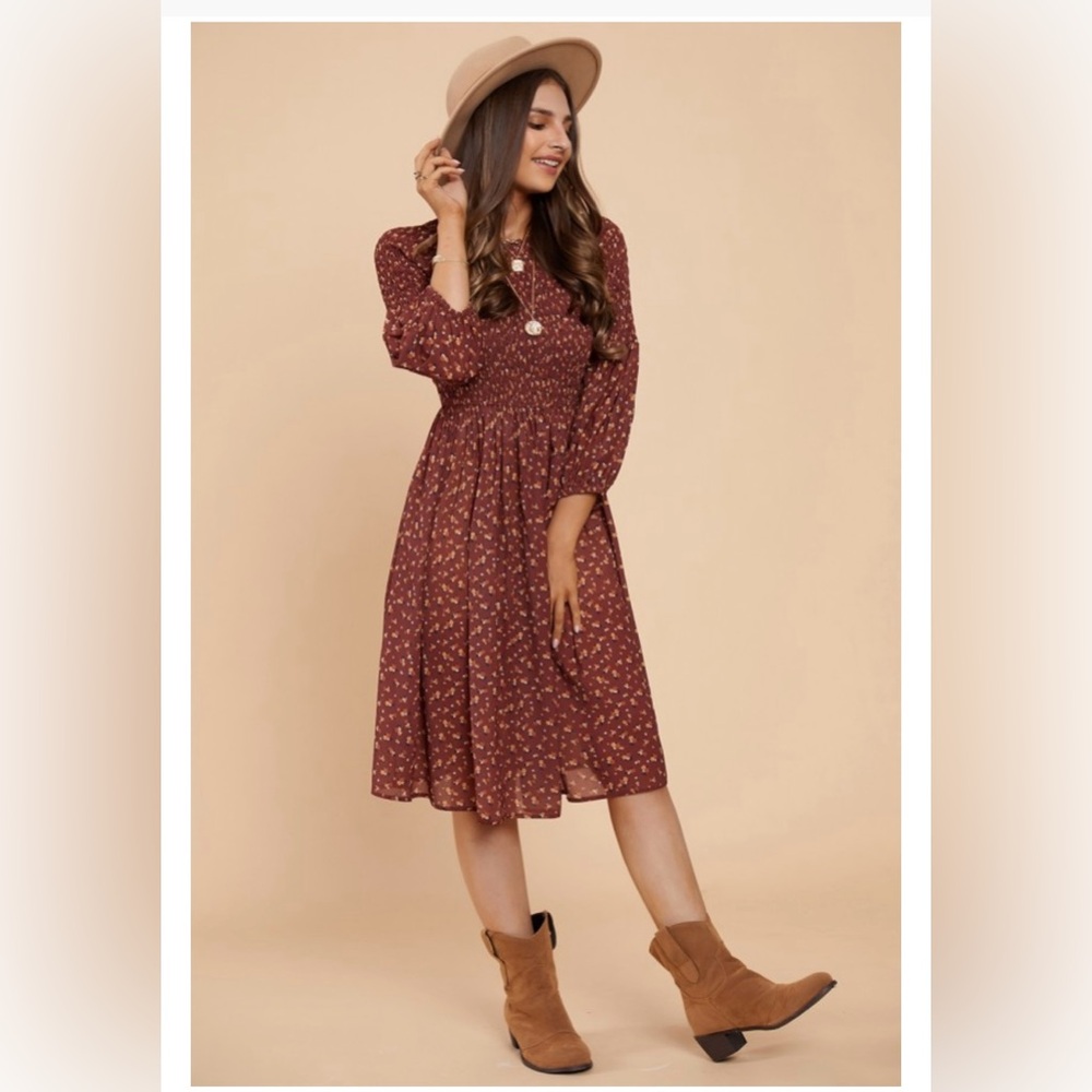 NWT Petallush Floral Smock Dress